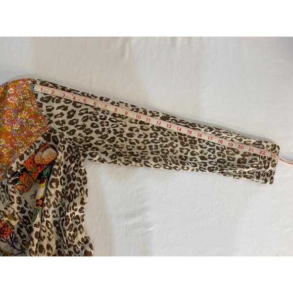 Anthropologie Pilcro Mixed Animal Floral Print Long Sleeve Western buttons Sz M - Picture 8 of 10